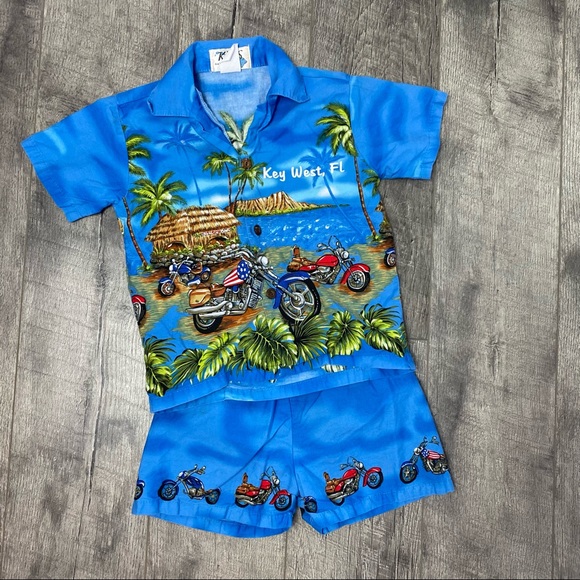 Kids toddler Key West biker short set size 4 - Picture 1 of 7